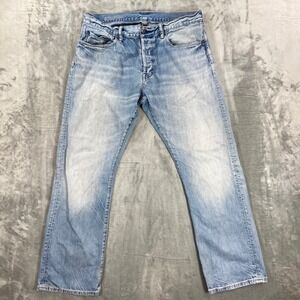 Gap 1969 Straight Leg Jeans Men's Size 35x30 Blue Light Wash Denim Pants